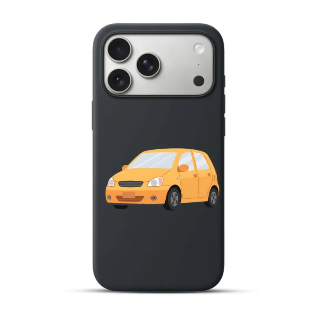 Telefoonhoesje Hatchback Car Illustration (Apple iPhone serie, Zwart)