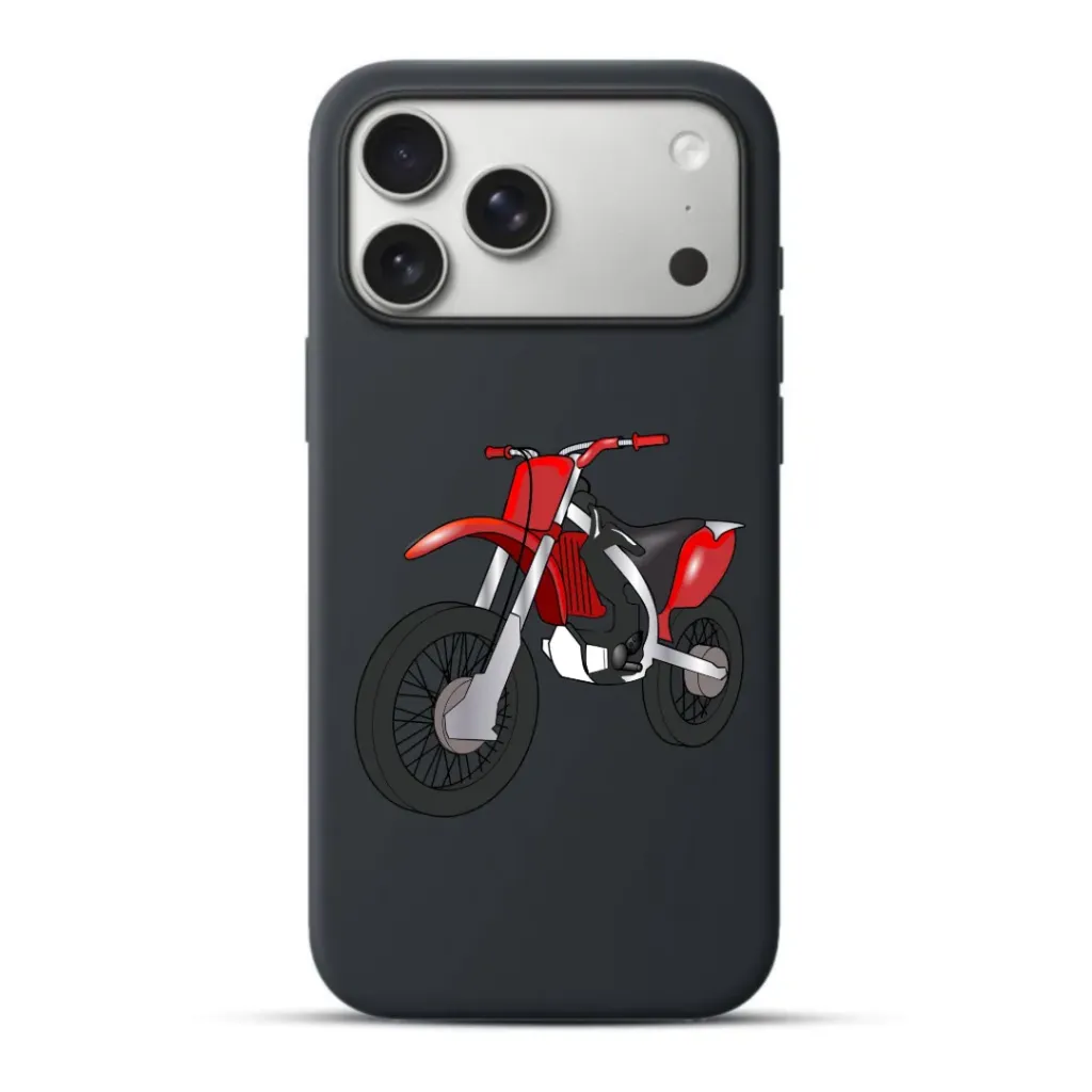 Telefoonhoesje Motorbike Illustration (Apple iPhone serie, Zwart)