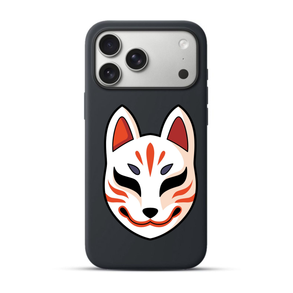 Telefoonhoesje Japanese Kitsune Fox Mask (Apple iPhone serie, Zwart)