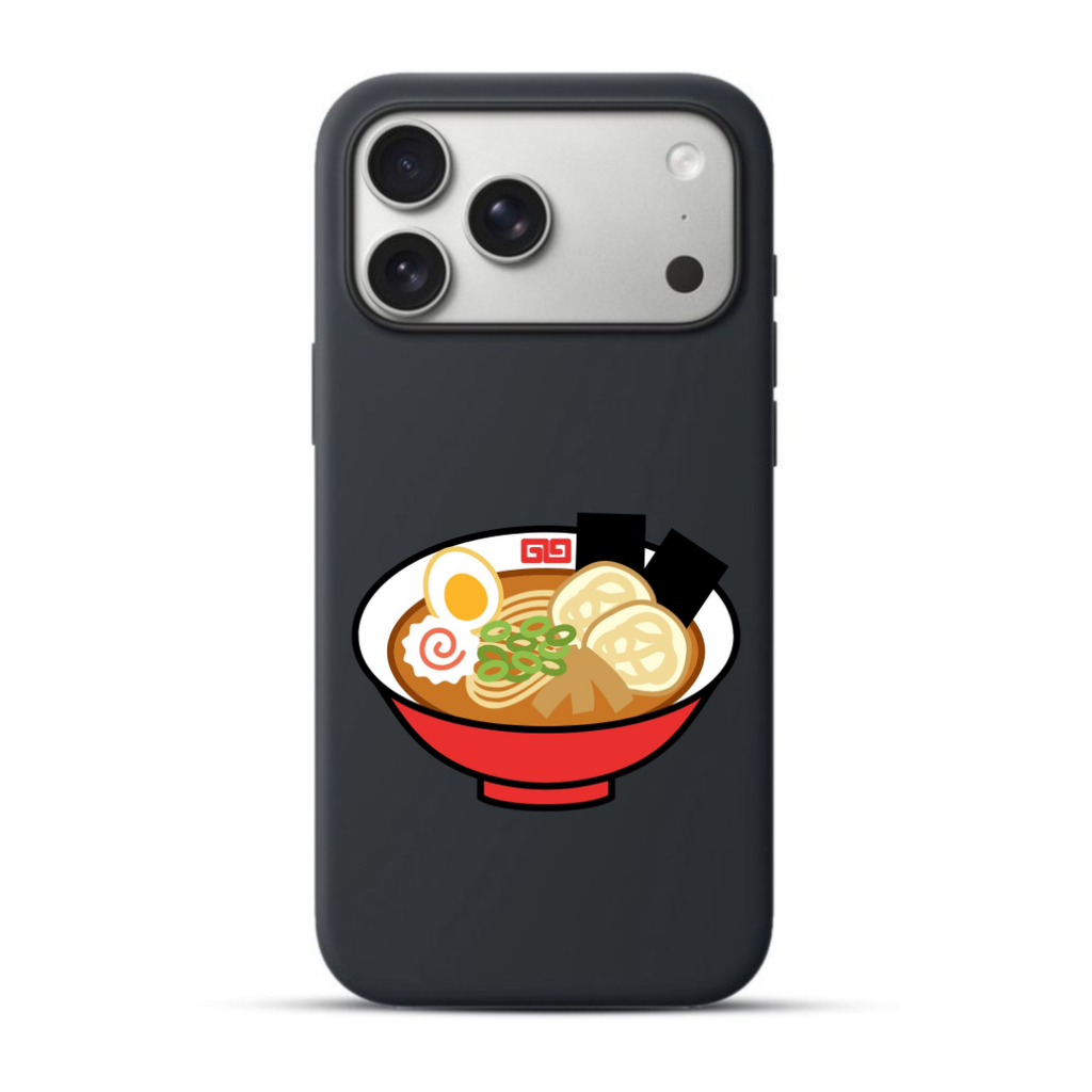 Telefoonhoesje Japanese Ramen Illustration (Apple iPhone serie, Zwart)