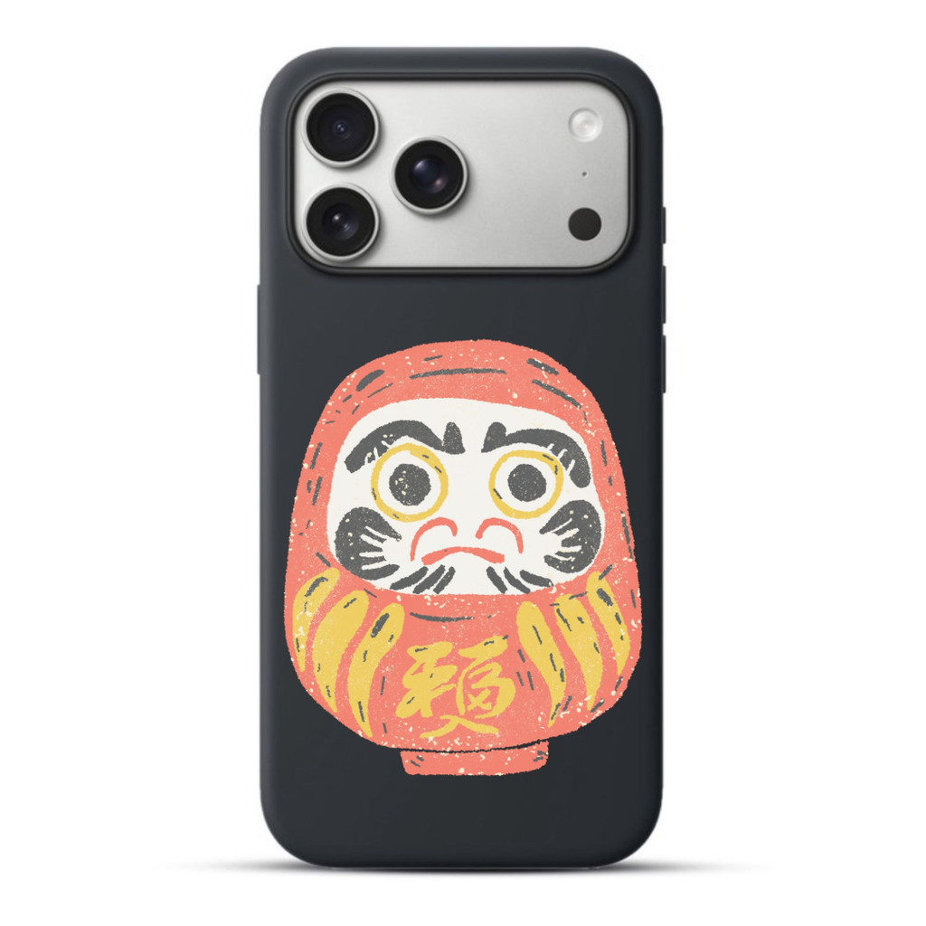 Telefoonhoesje Textured Woodblock Print Daruma