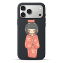 Telefoonhoesjen Textured Woodblock Print Kokeshi