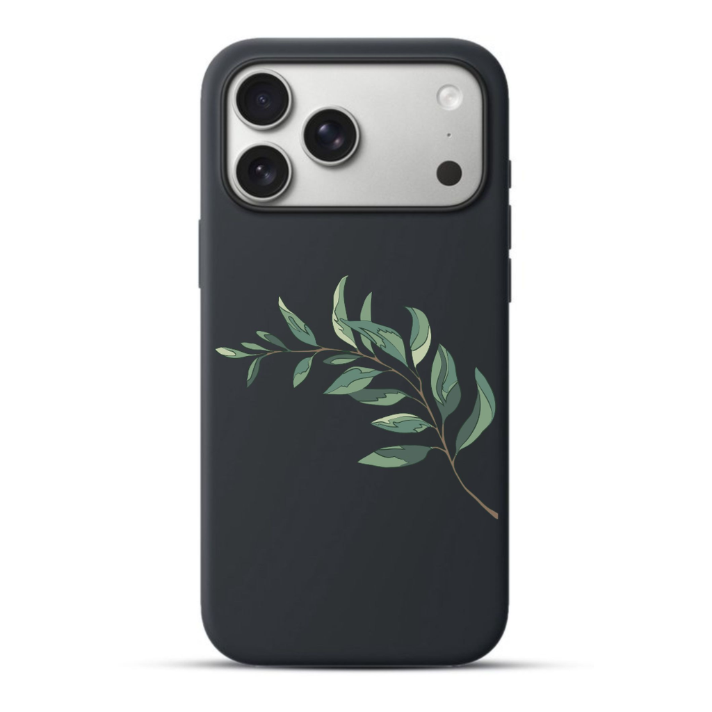 Telefoonhoesje Green Leafy Branch Illustration