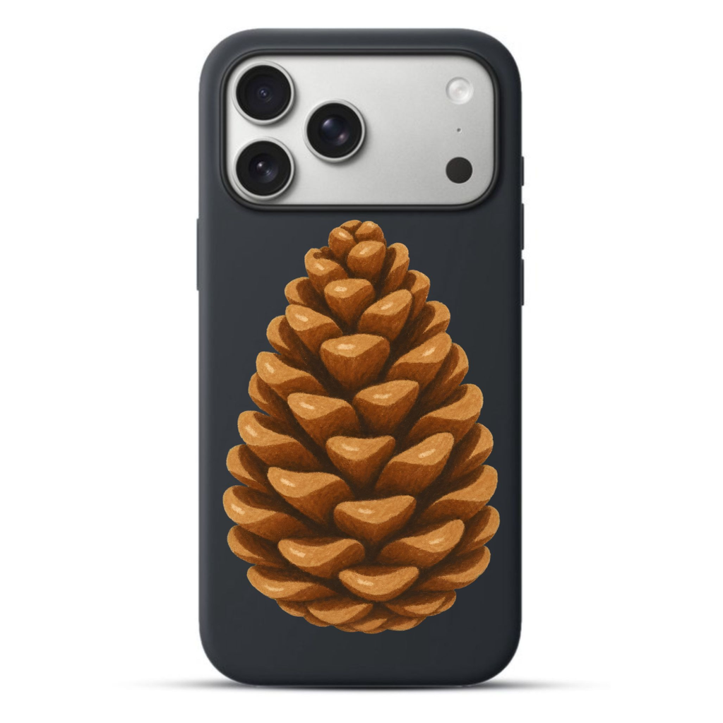 Telefoonhoesje Pine Cone Illustration (Apple iPhone serie, Zwart)