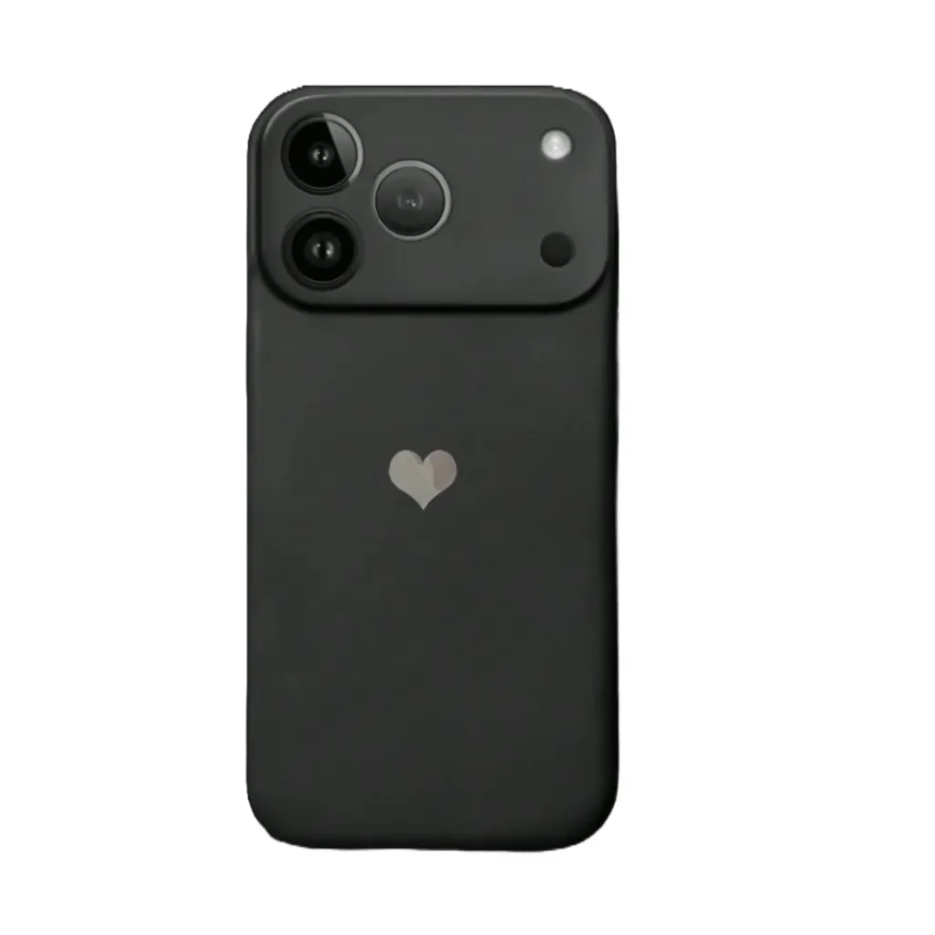 Basic telefoonhoesje Zwart (Met Hartje) (Apple iPhone serie)