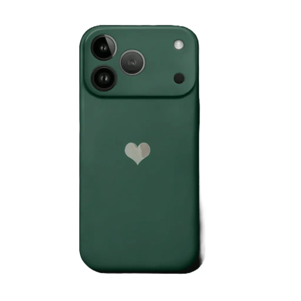 Basic Telefoonhoesje Donkergroen (Met Hartje) (Apple iPhone serie)