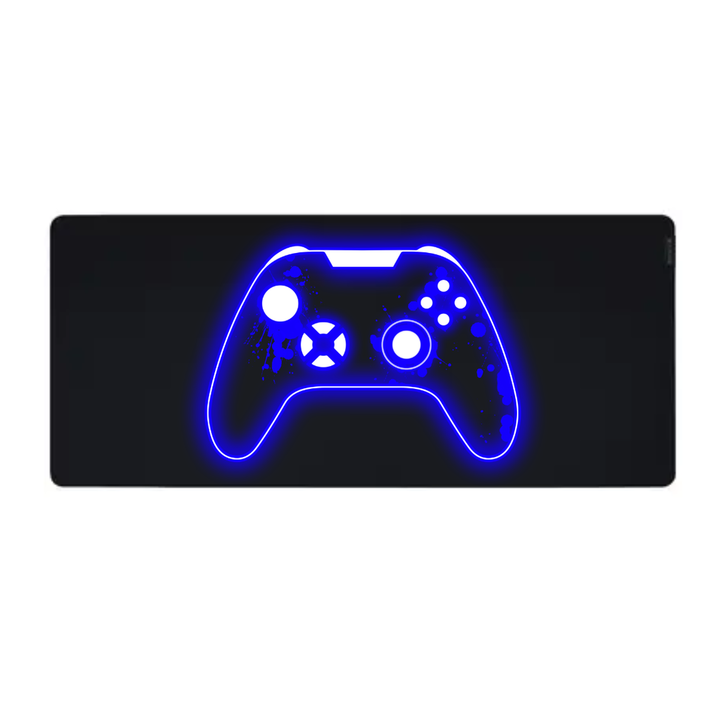 Muismat Neon Dark Blue Gaming Controller (25 x 21 cm (S), Zwart)