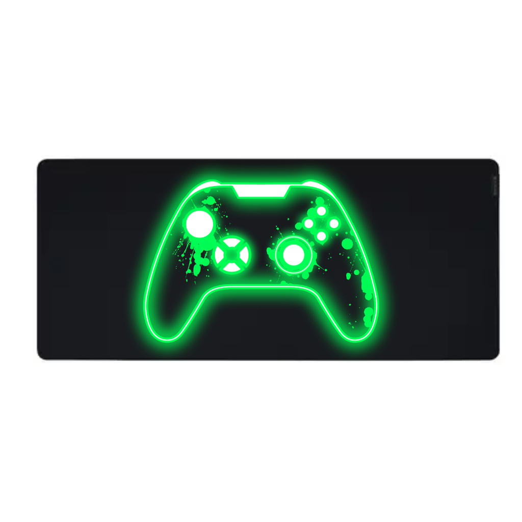Muismat Neon Green Gaming Controller (25 x 21 cm (S), Zwart)