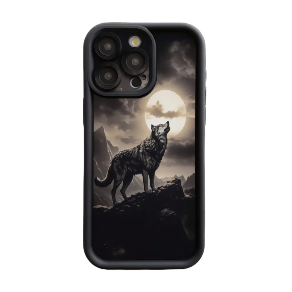 Telefoonhoesje Wolf Onder Maanlicht (Apple iPhone serie)