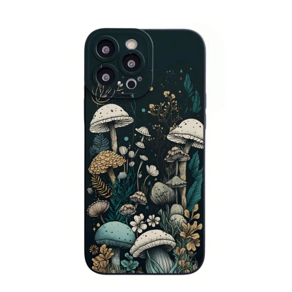 Telefoonhoesje Bloemen- en Paddenstoelenpatroon (Apple iPhone serie)