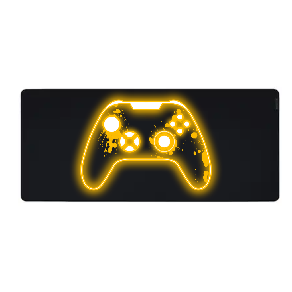 Muismat Neon Yellow Game Controller (25 x 21 cm (S), Zwart)