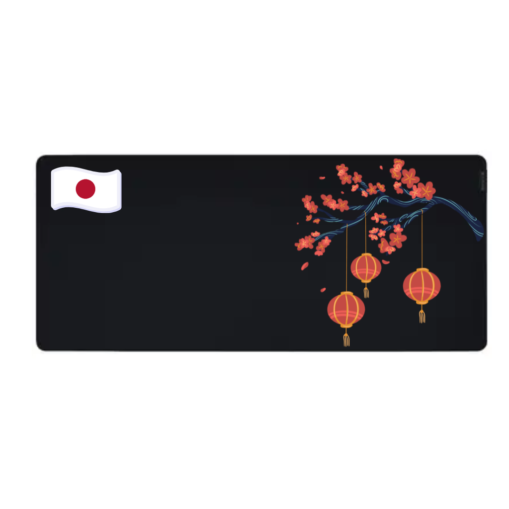 Muismat Japanese Lanterns (25 x 21 cm (S), Zwart)
