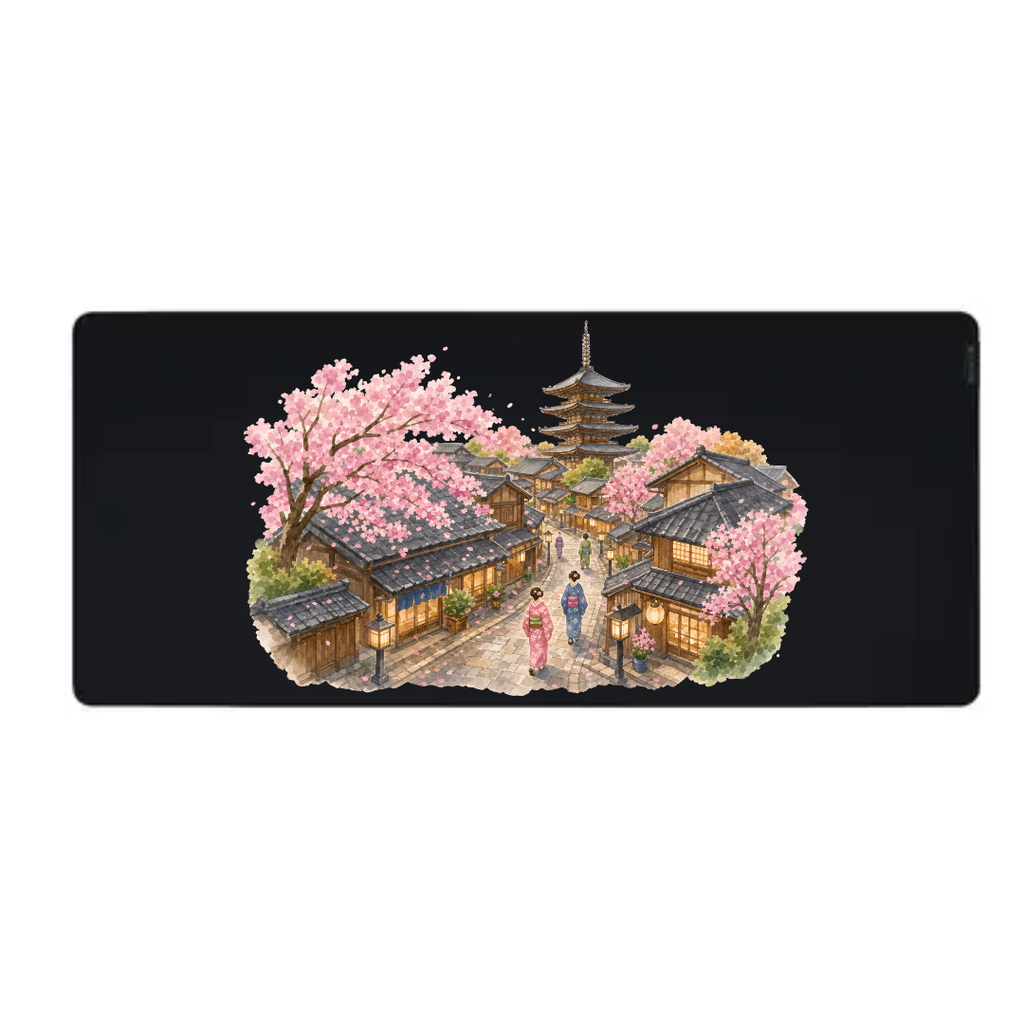 Muismat Watercolour Traditional Japanese Street