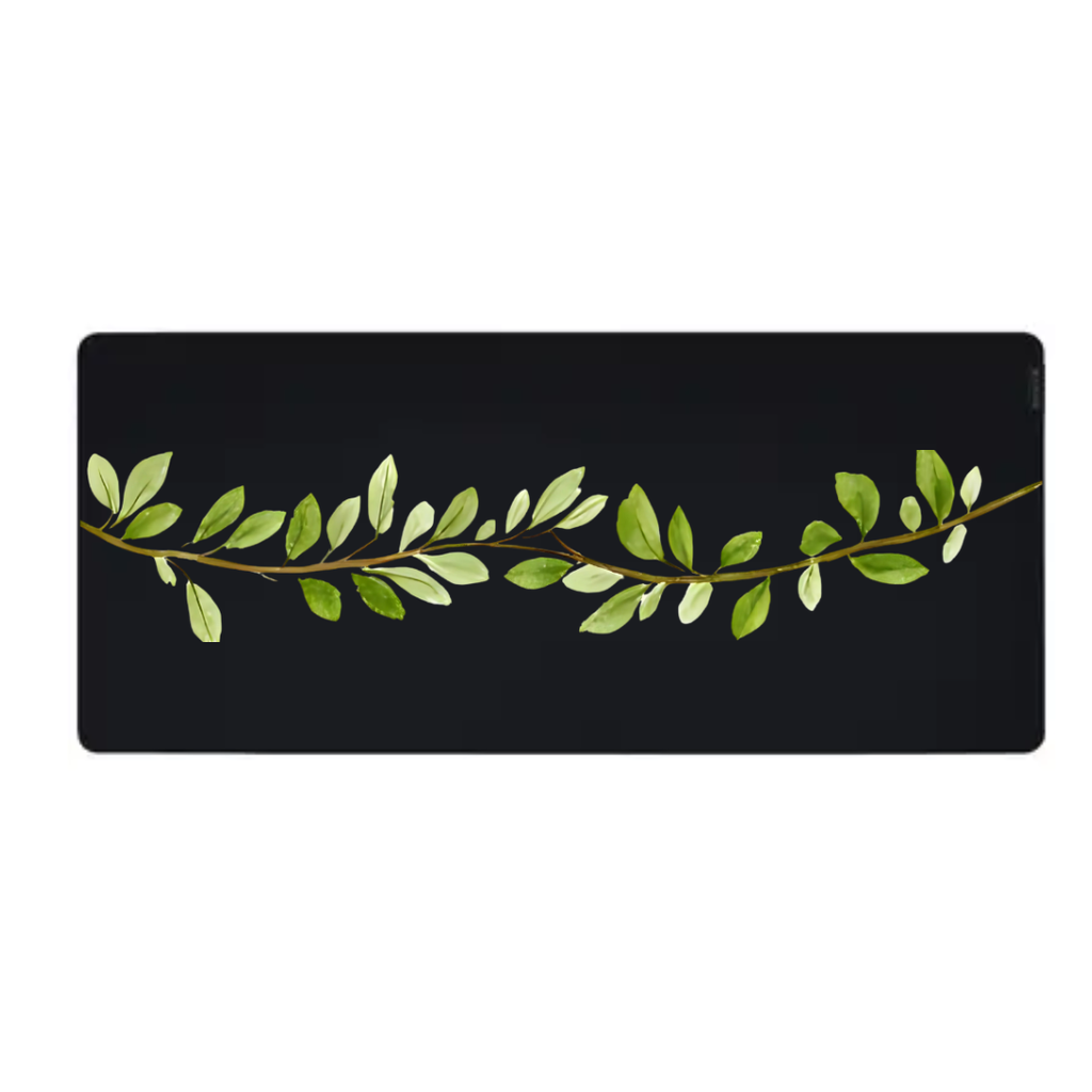 Muismat Watercolor Leafy Branch (25 x 21 cm (S), Zwart)